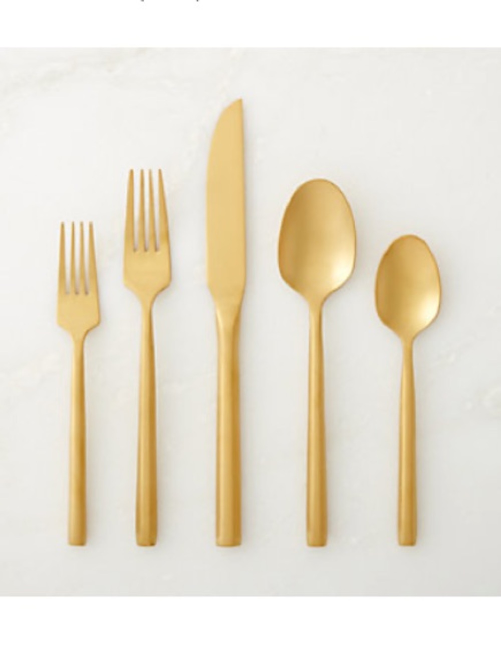 New! CB2 ESSENCE BRUSHED CHAMPAGNE GOLD FLATWARE 20-PIECE SET